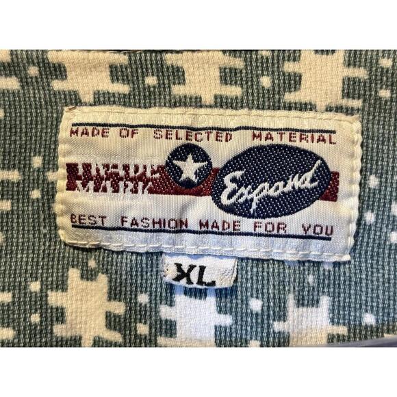 Expand Dress Shirt Southwestern Button Up Shirt Size XL Men’s White / Grey - Picture 5 of 10